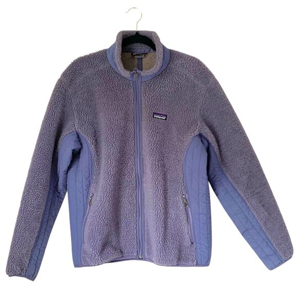 VTG Patagonia Synchilla Jacket Retro-X Deep Pile Sherpa Fleece Full Zip Blue XL* - Picture 1 of 9